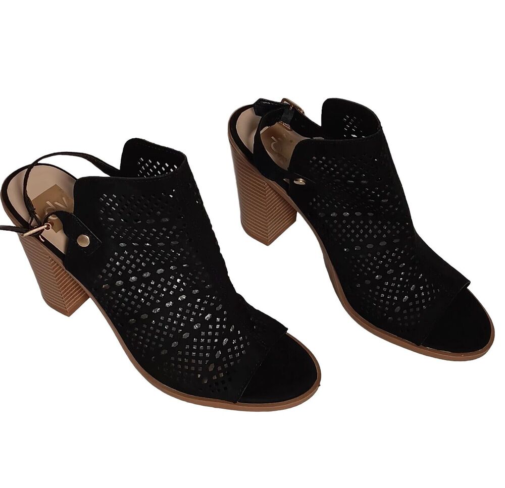 DV Dolce Vita Block Heel Pump Shoes Size 10 Open Peep Toe Cutout
